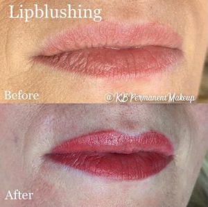 before and after lip blushing